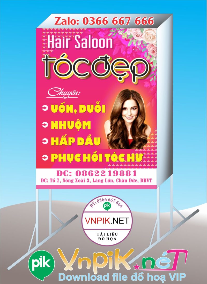 Mẫu bảng hiệu hộp đèn salon tóc đẹp