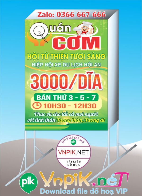 Mẫu bảng hiệu quán cơm 3000