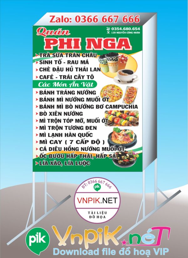 Mẫu bảng hiệu quán trà sữa trân châu Phi Nga
