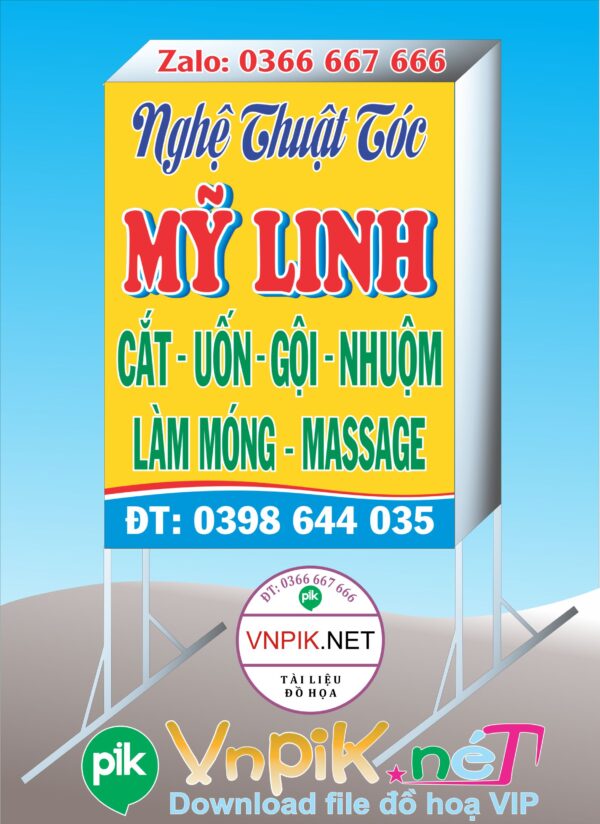 Mẫu bảng hiệu tiệm tóc Ngọc Linh