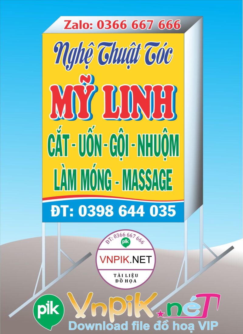 Mẫu bảng hiệu tiệm tóc Ngọc Linh