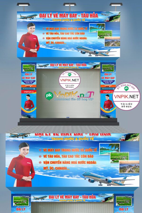 Mẫu biển quảng cáo đại lý vé máy bay đẹp