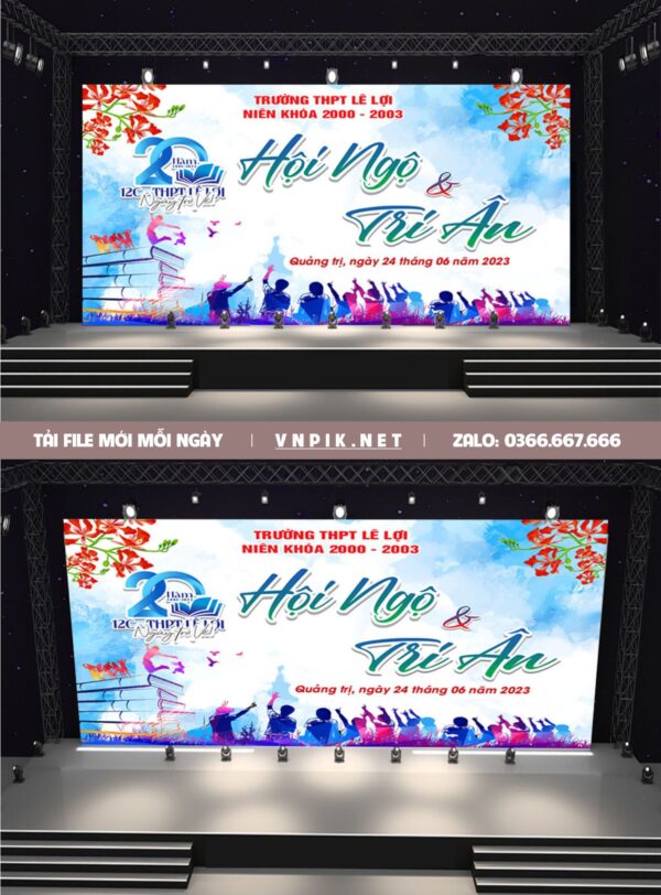 Phông sân khấu họp lớp kỷ niệm ngày ra trường file corel 07