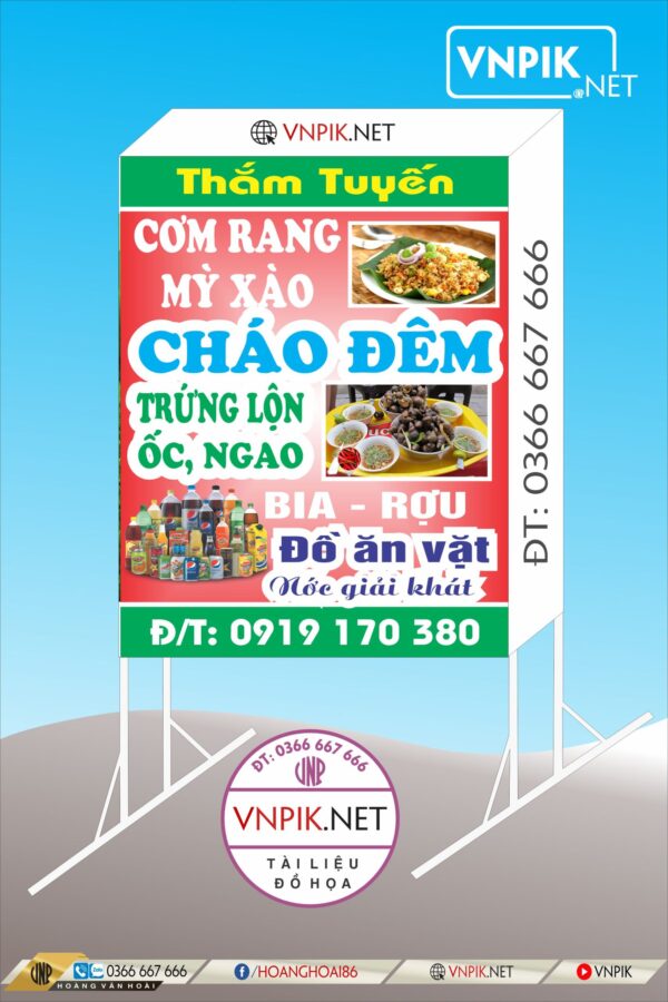 Mẫu biển quảng cáo quán ăn đêm thắm tuyến