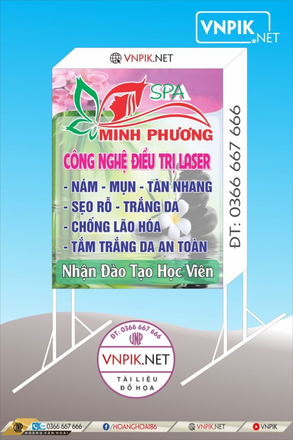 Mẫu biển quảng cáo spa Minh Phương