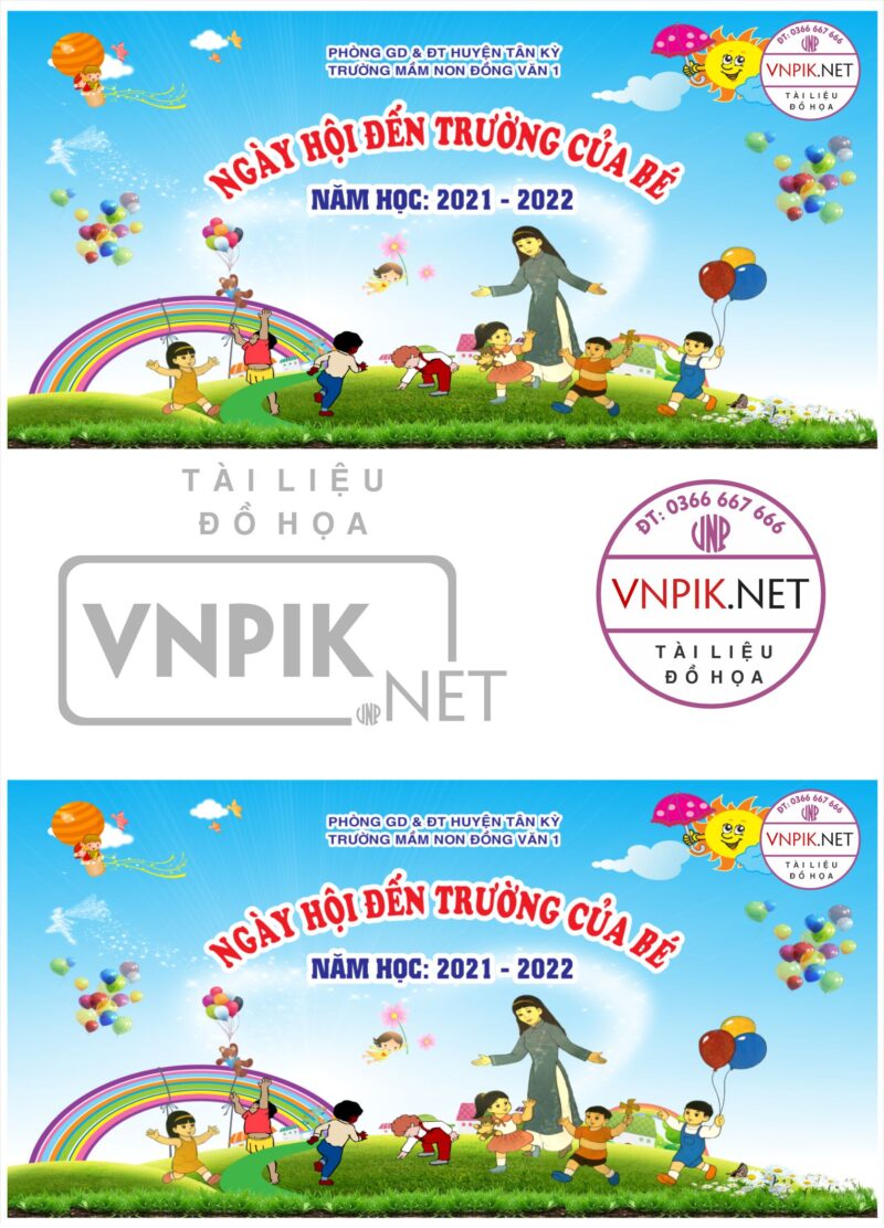 Ngày hội đến trường của bé trường mầm non Đồng Văn 1 file PDF & CDR