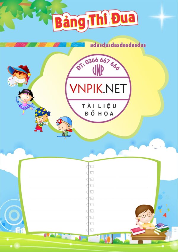 Trang trí mầm non -Bảng thi đua #6 file PDF & CDR