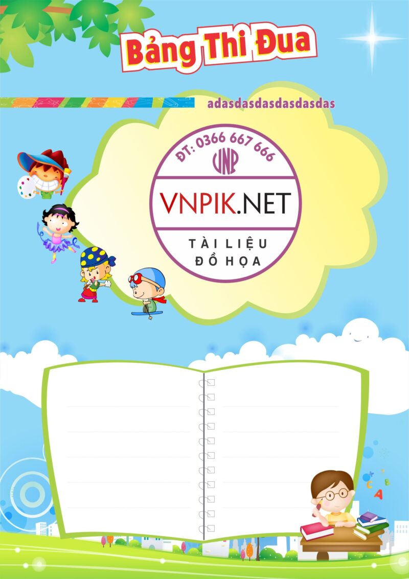 Trang trí mầm non -Bảng thi đua #6 file PDF & CDR