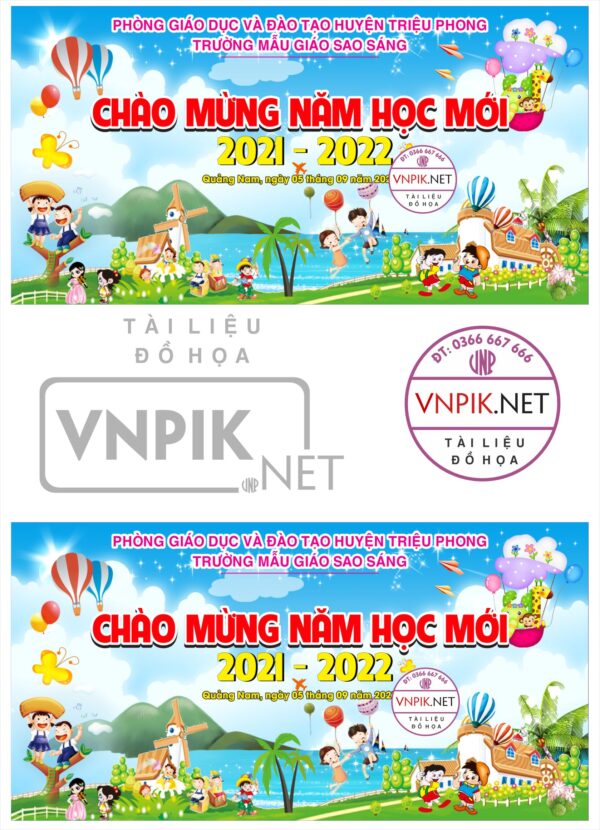 Trường mẫu giáo Sao Sáng chào mừng năm học mới #4 file PDF & CDR