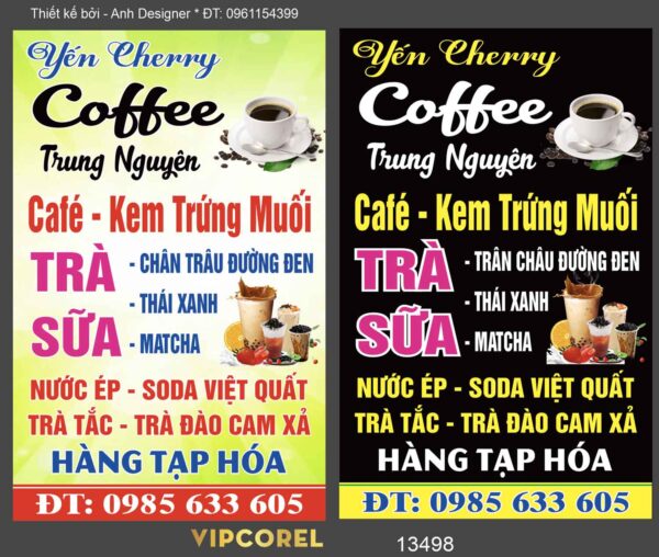Biển vẫy quảng cáo Yến Cherry - đồ uống coffee